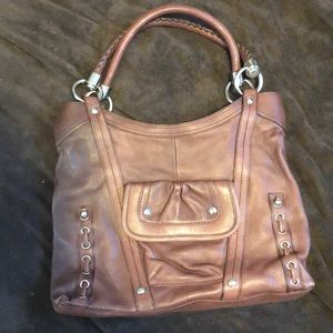 B. Makowsky light burgundy with silver hardware